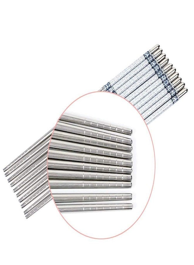 AIMERS Reusable Metal Stainless Steel Chopsticks Dishwasher Safe Lightweight Easy to Use Metal Chop Stick Utensils (2 Pair) - Image 2